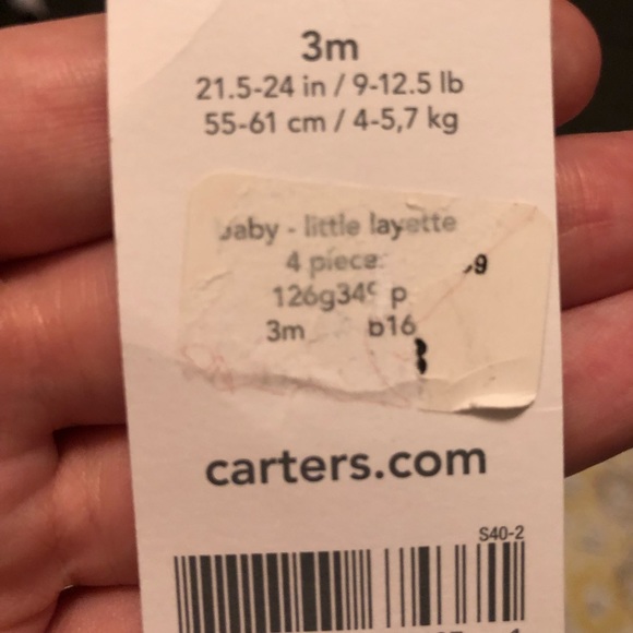 Carter's Baby Girl 4 Pc Matching Set blue florals - Picture 3 of 13